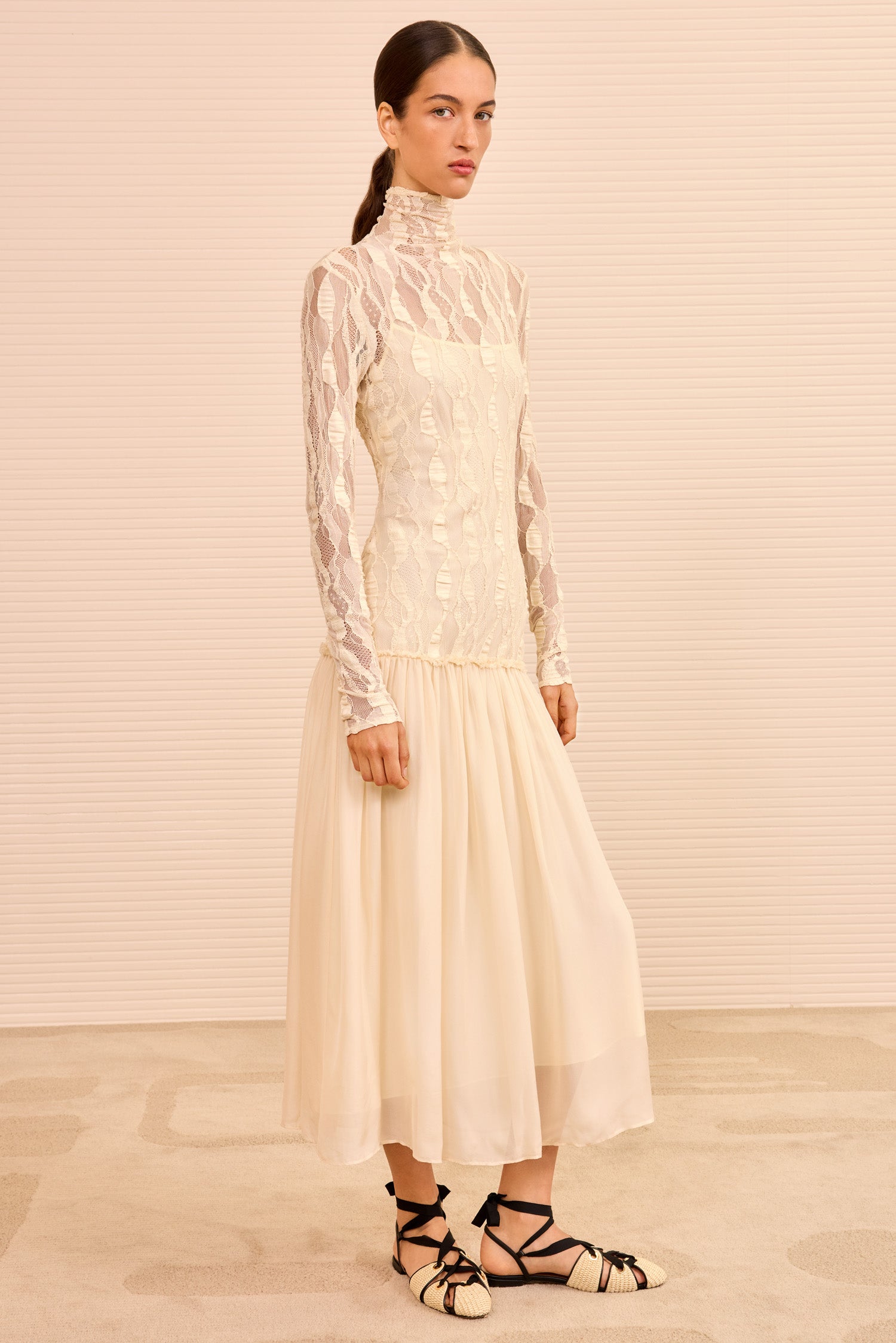 Sybil LS Drop Waist Dress - Cowrie