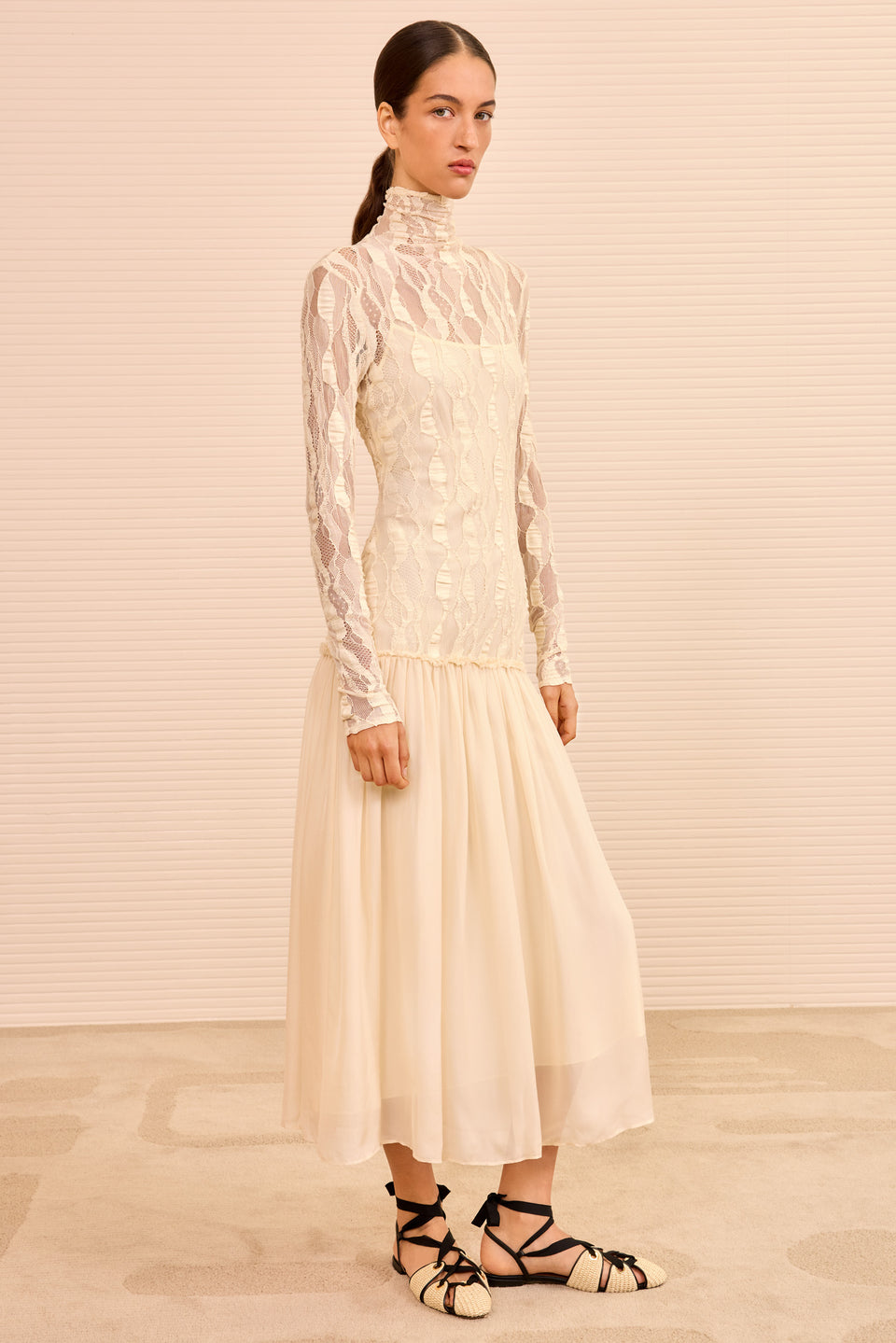 Sybil LS Drop Waist Dress - Cowrie