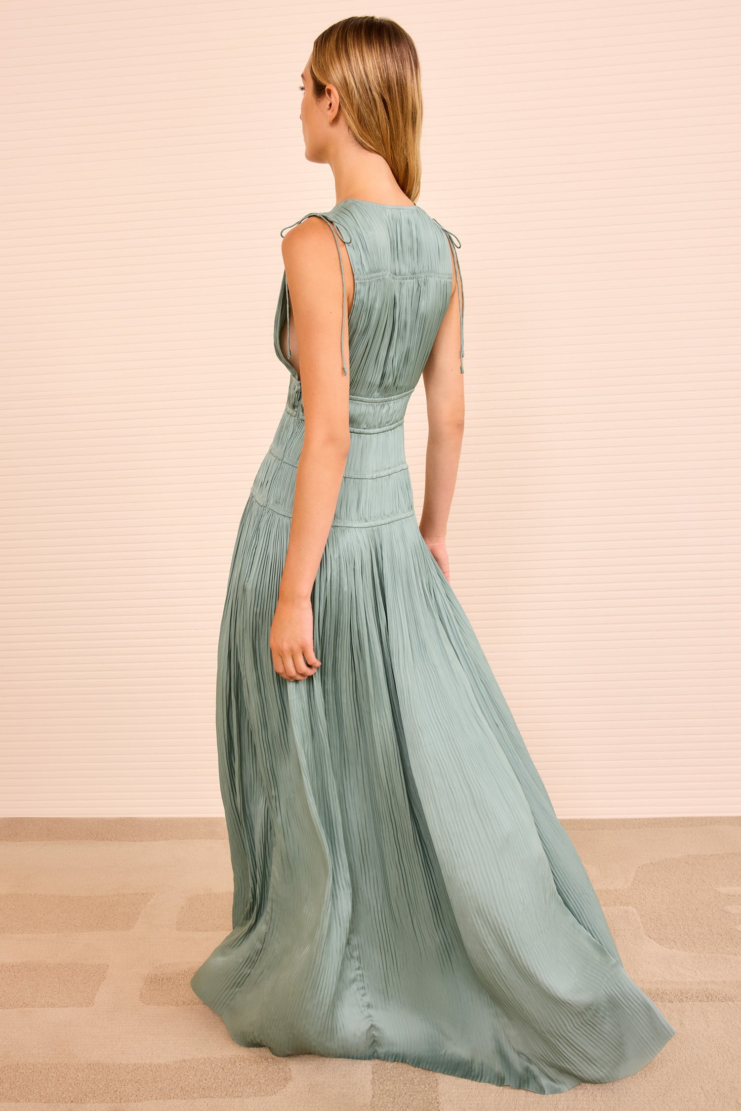 Ulla Johnson Tasneem Deep V Gown - Sea Glass