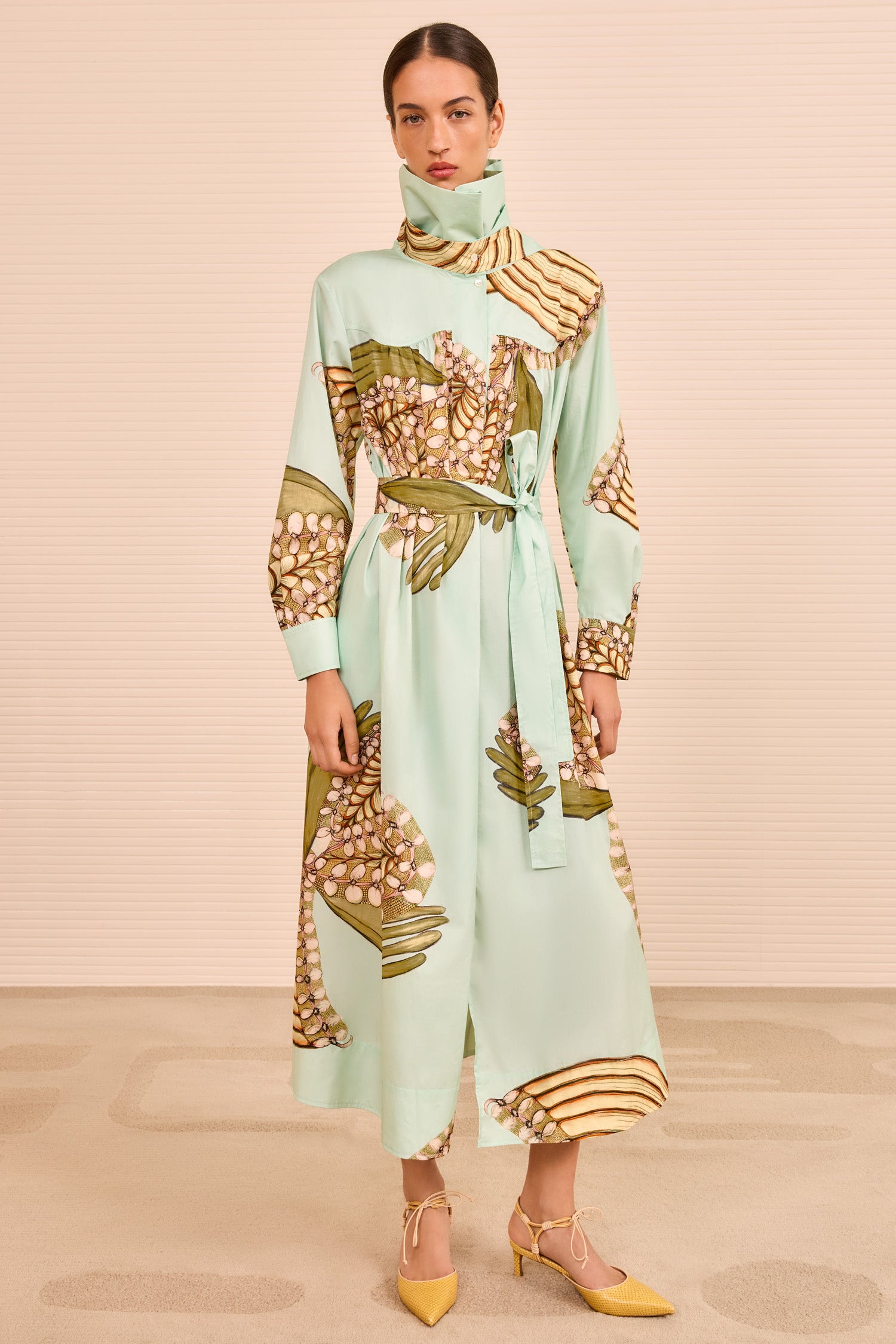 Ulla Johnson Terezie Ruffle Neck Dress - Water Blossoms