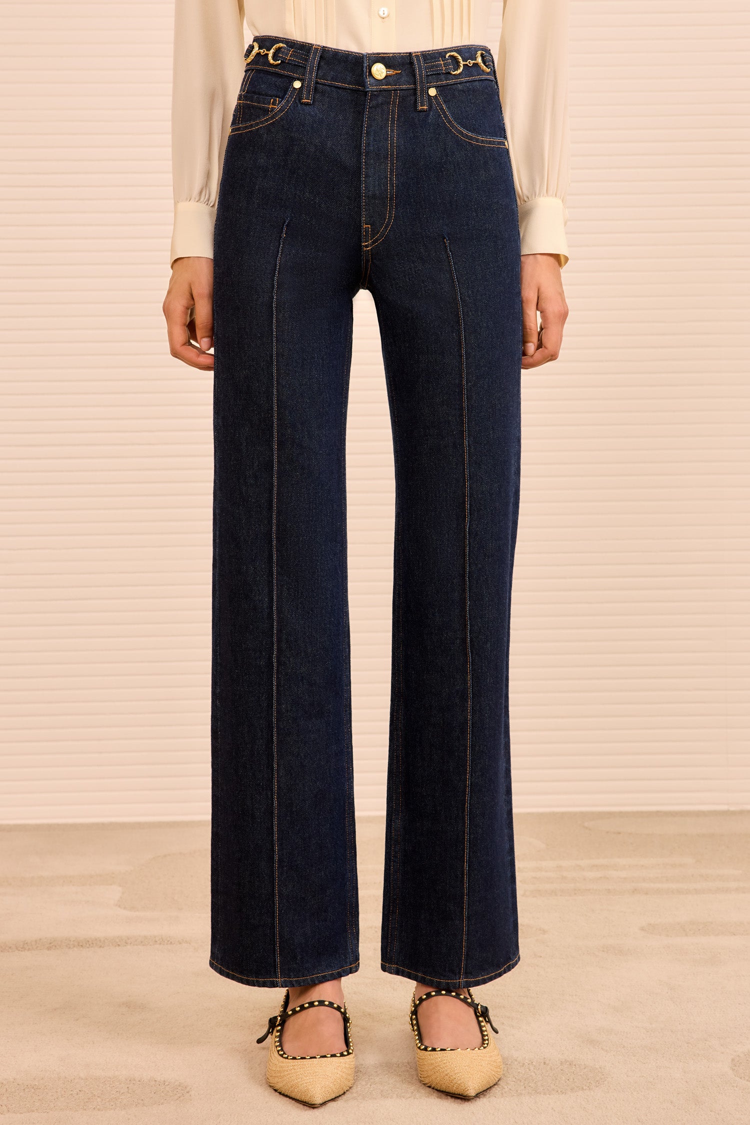 Ulla Johnson The Agatha Straight Leg Pintuck Jean - Tigris