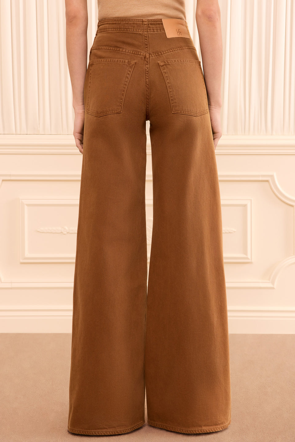 The Bianca Wide Leg Seamed Jean - Umber