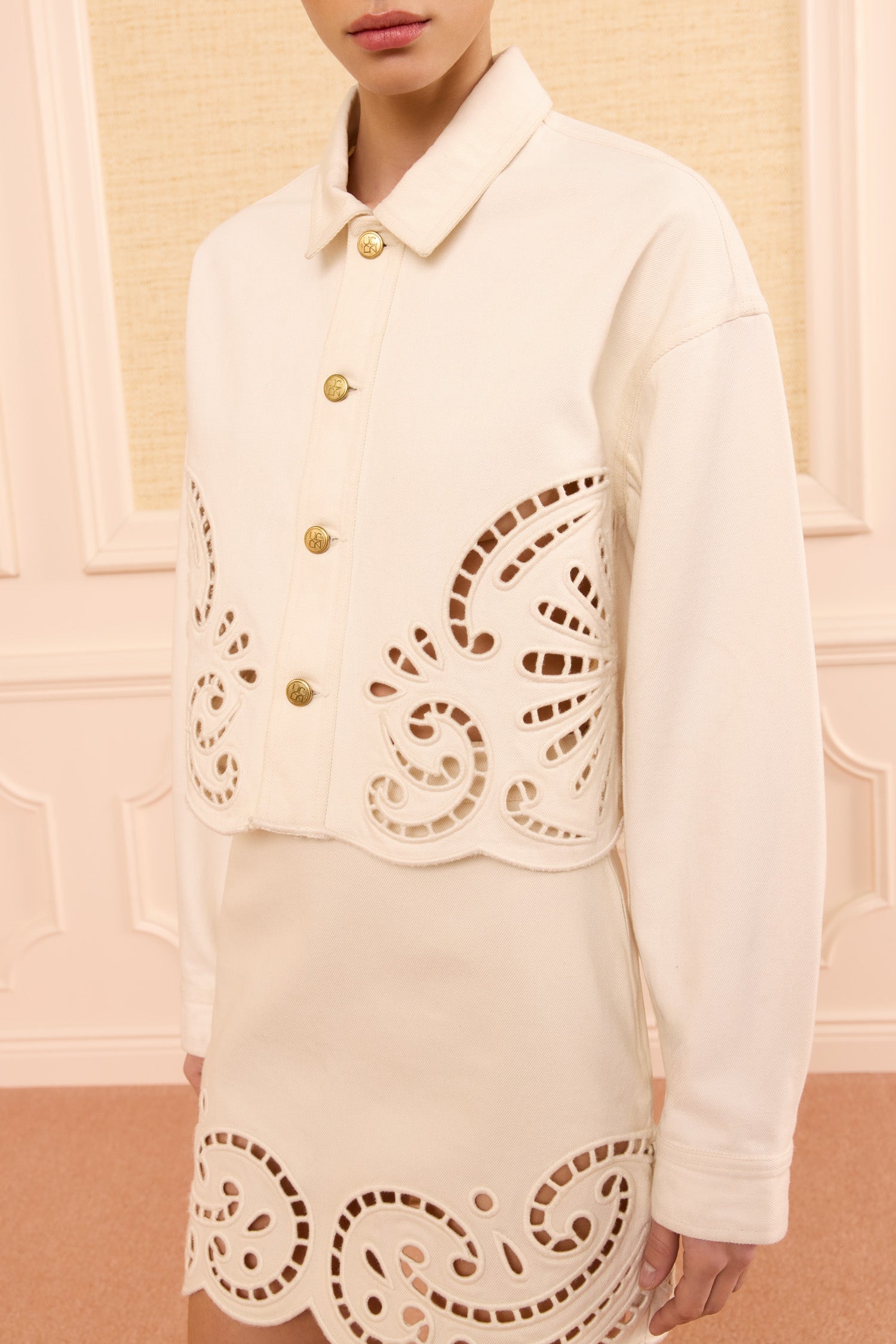 Ulla Johnson The Bobbi Jacket with Eyelet - Cowrie