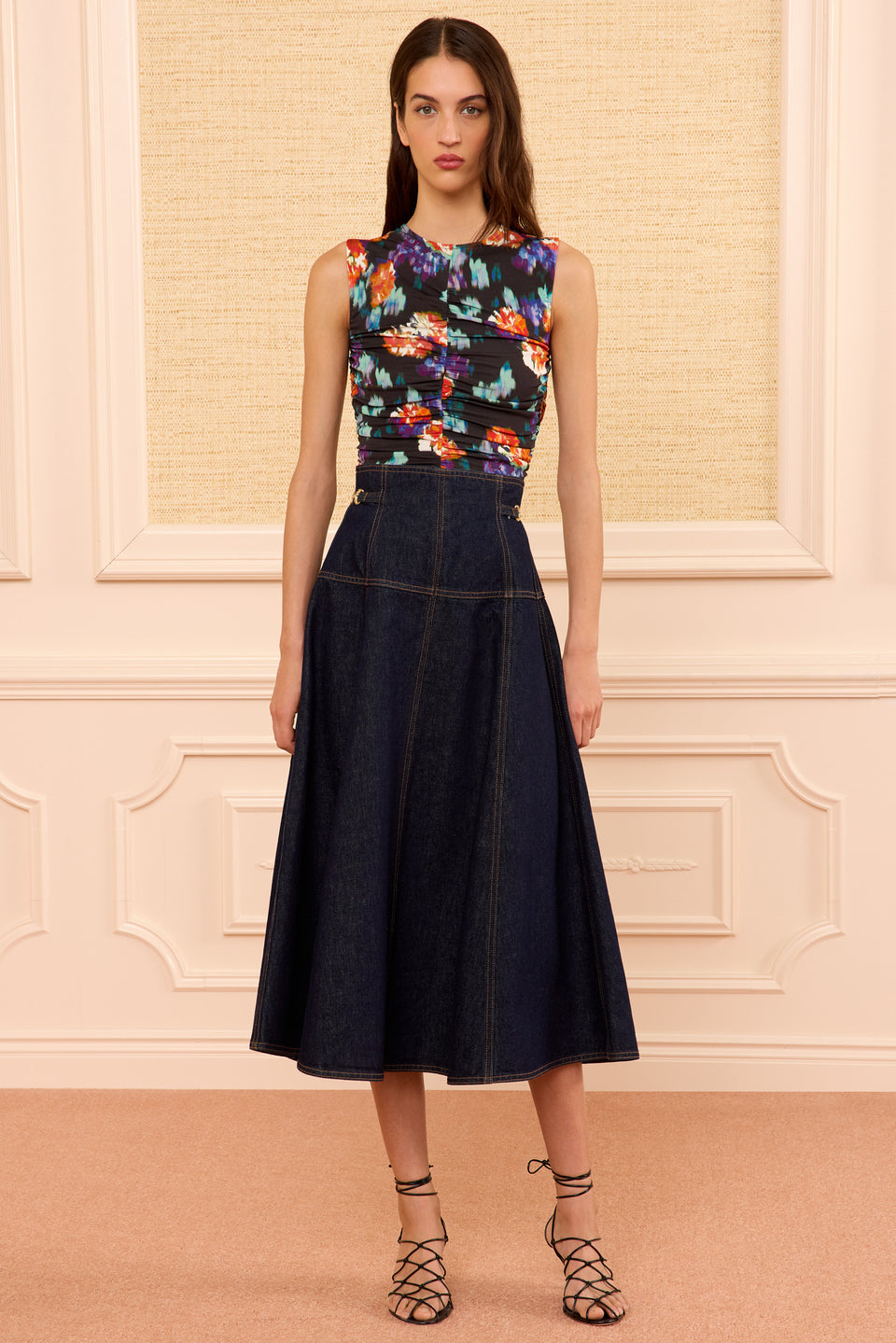 The Brigette Denim Midi Skirt - Tigris