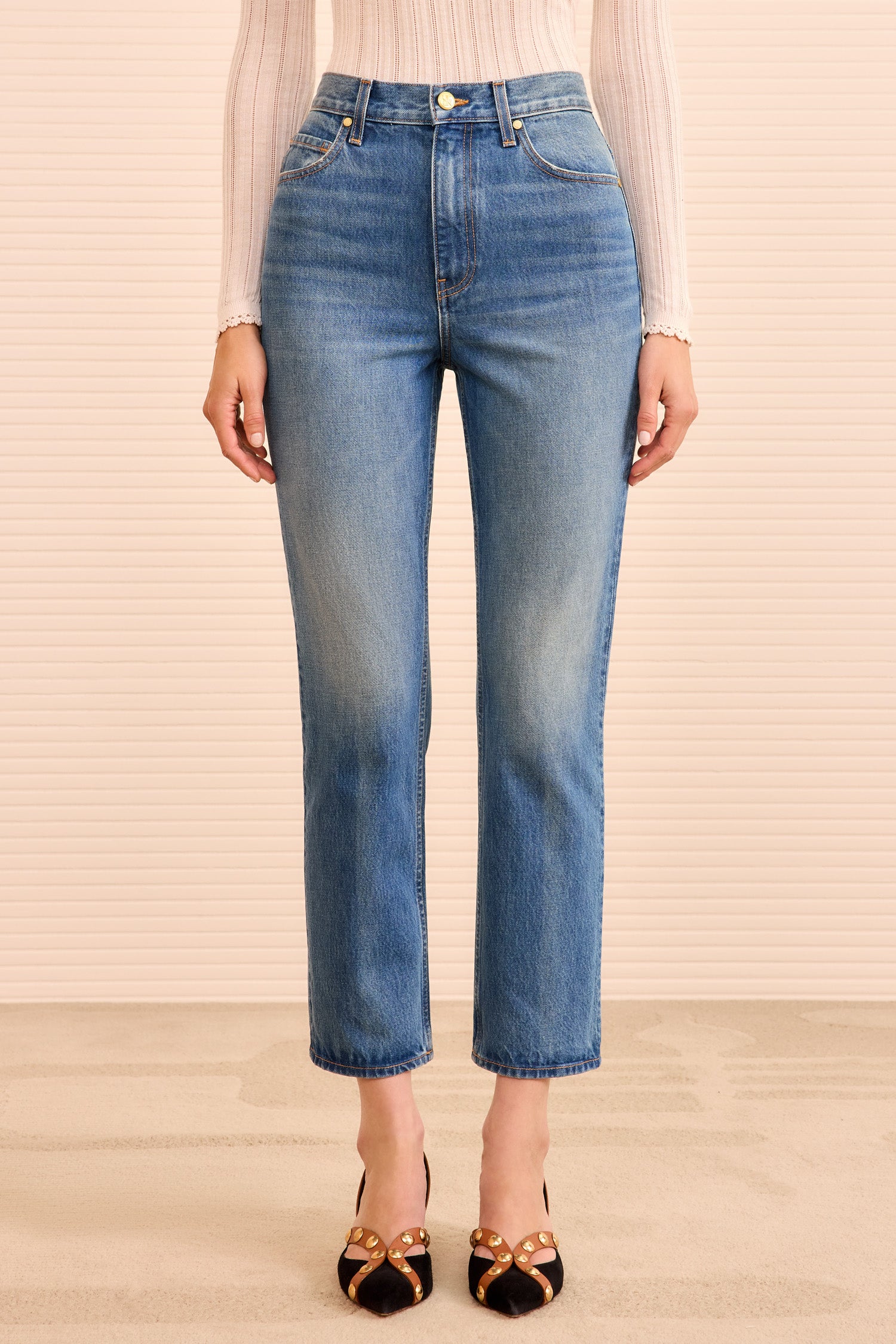 Ulla Johnson The Agnes Cropped Jean - Danube