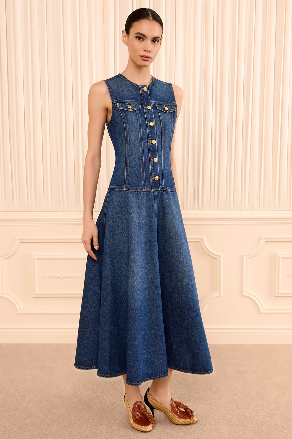 The Odella Denim Dress - Nile