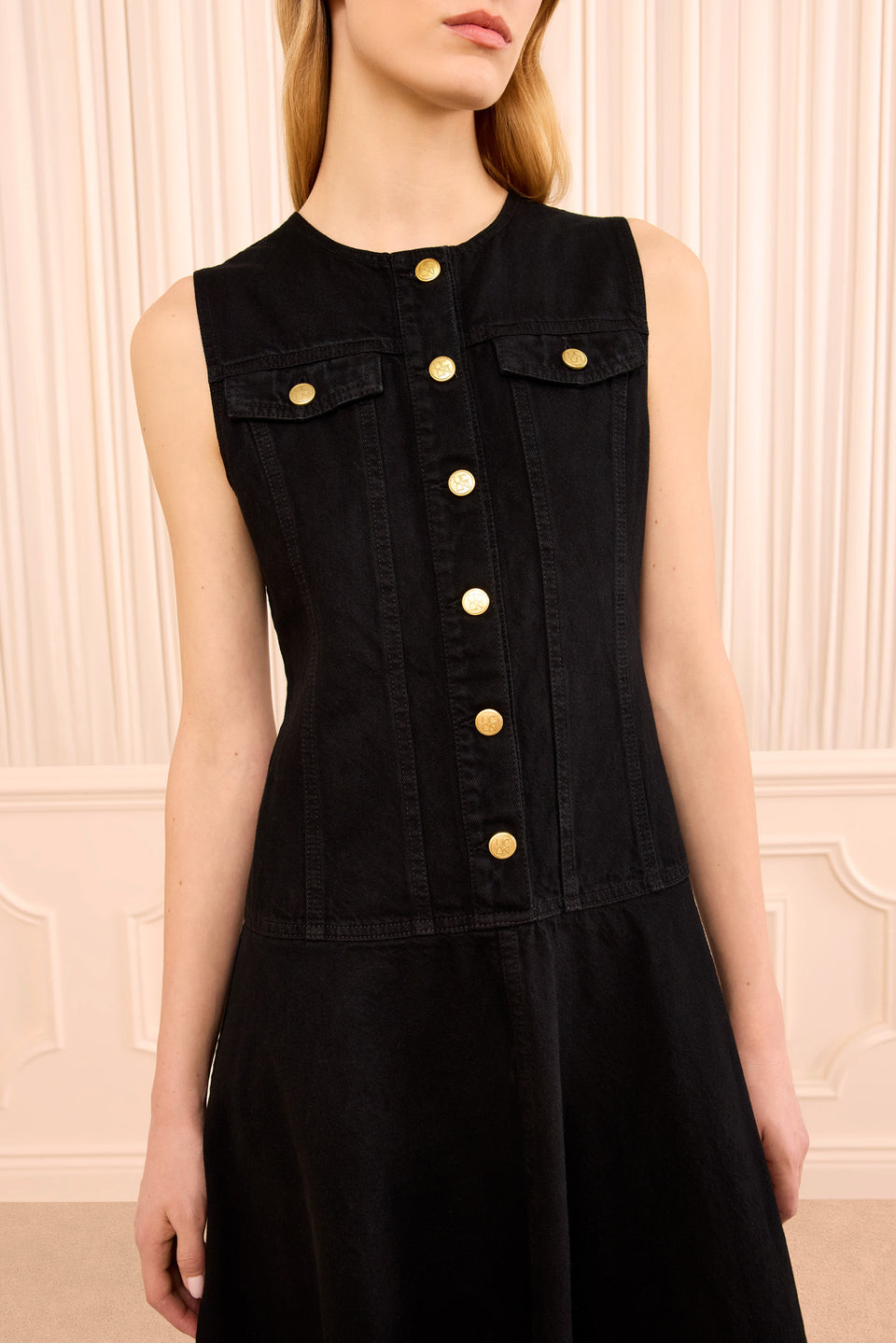 The Odella Denim Dress - Noir