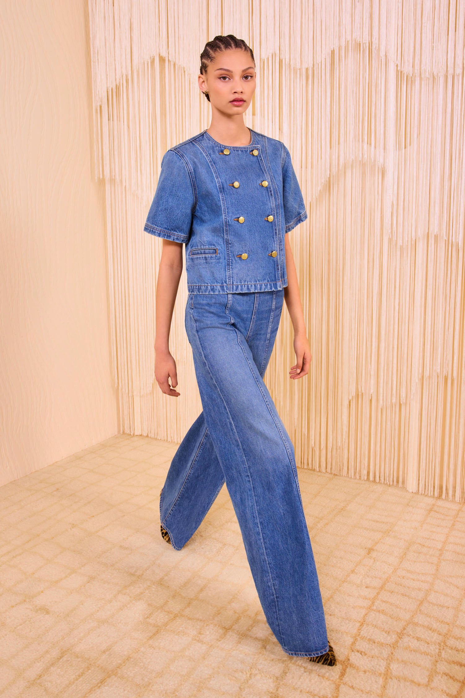 Ulla Johnson The Serge Short Sleeve Jacket - Danube