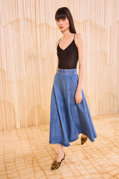 【BAON】Rishi Washing Denim Midi Skirt BAON】Rishi Washing Denim Midi Skirt Ozzy Denim Skirt
