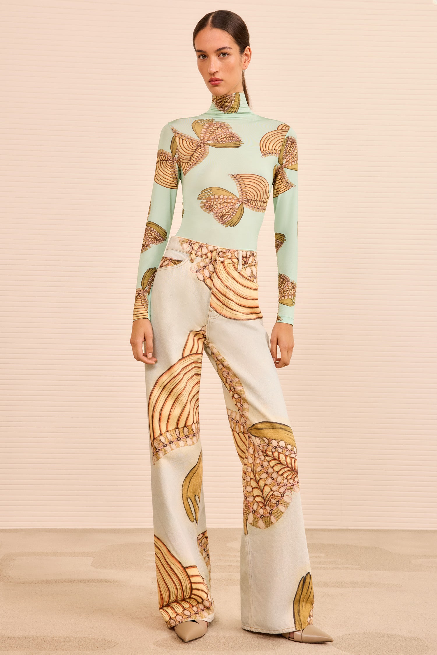 The Willow Wide Leg Jean - Water Blossoms