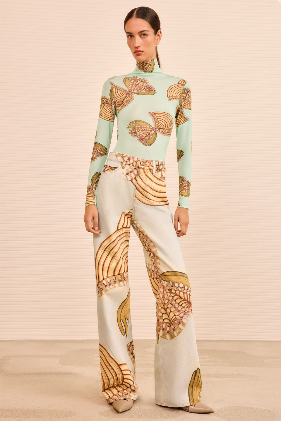 The Willow Wide Leg Jean - Water Blossoms