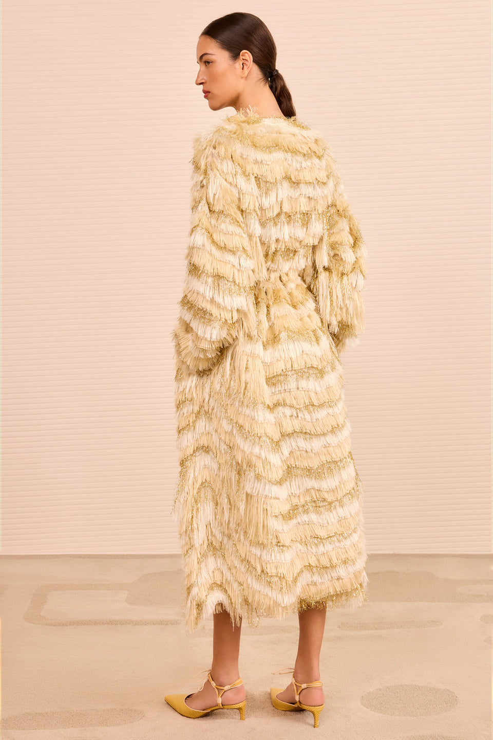 Theo Fringe Coat - Dune