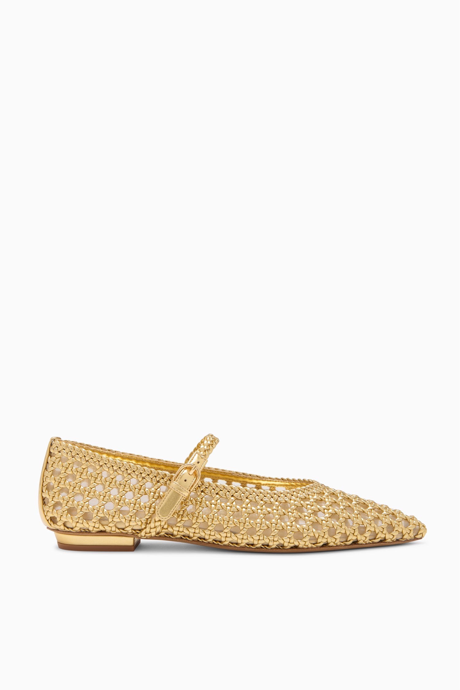 Gracie Pointy Toe Flat - Gold