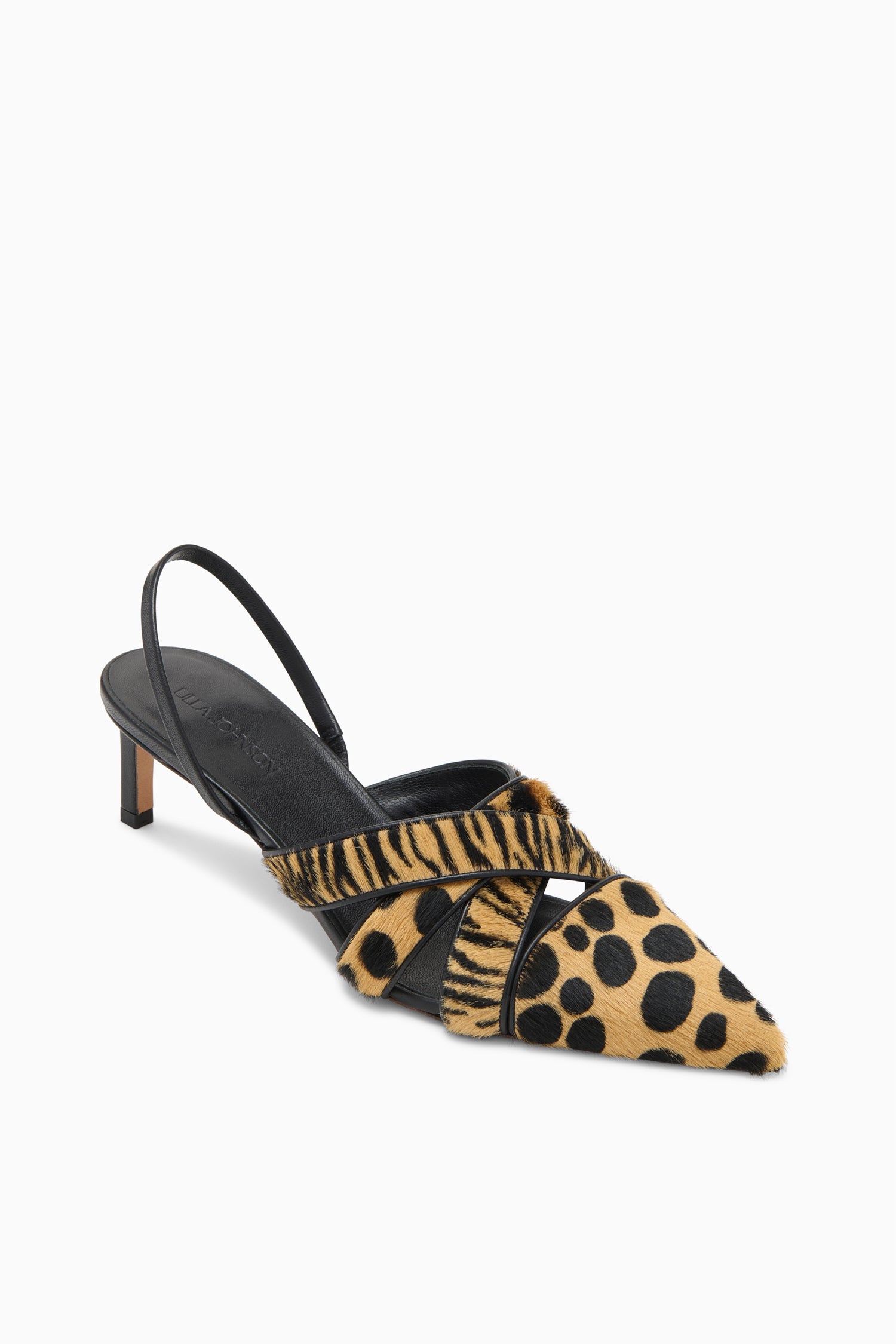 Ulla Johnson Tahlia Woven Kitten Heel - Animal Mixte