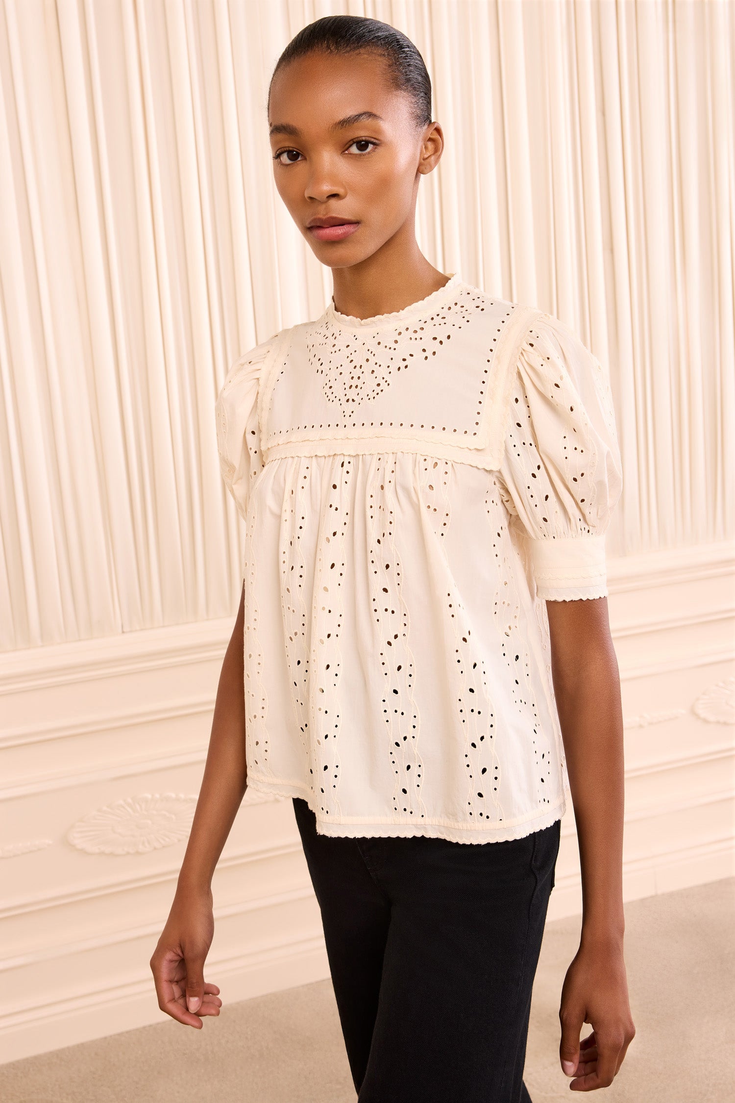Una SS Cotton Top - Pearled Ivory
