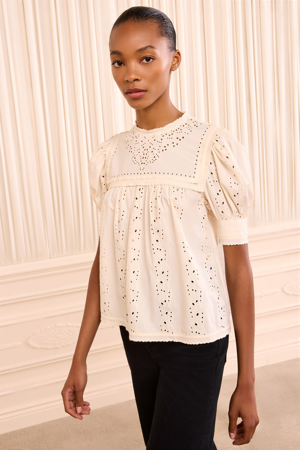 Una SS Cotton Top - Pearled Ivory