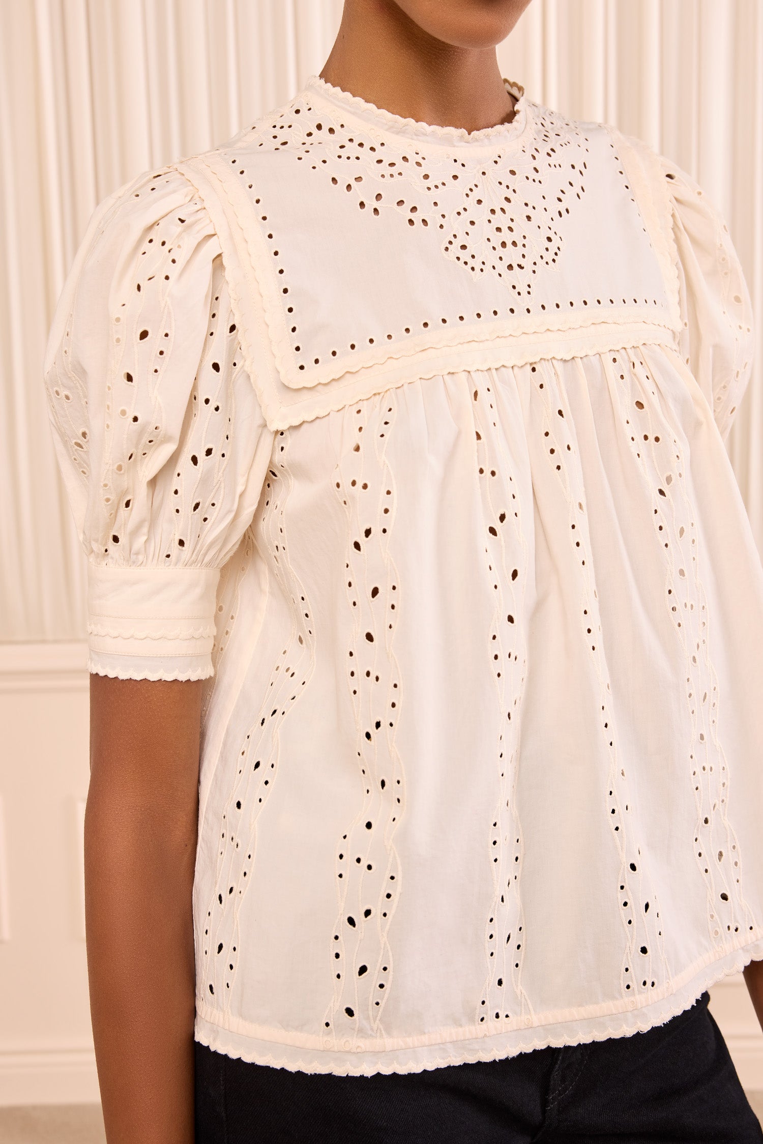 Ulla Johnson Una SS Cotton Top - Pearled Ivory
