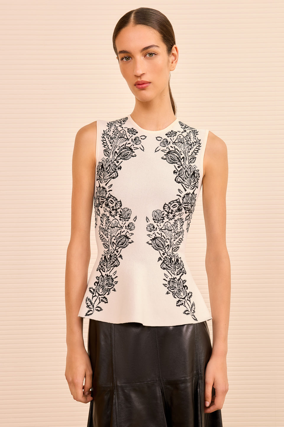 Vanna Jacquard Tank - Ivory