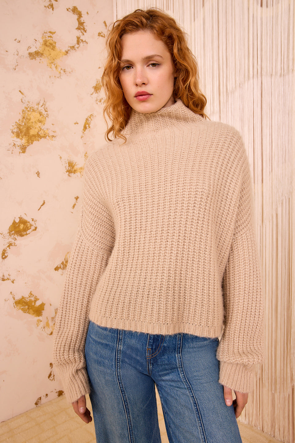 Veron Alpaca Knit Turtleneck - Dune