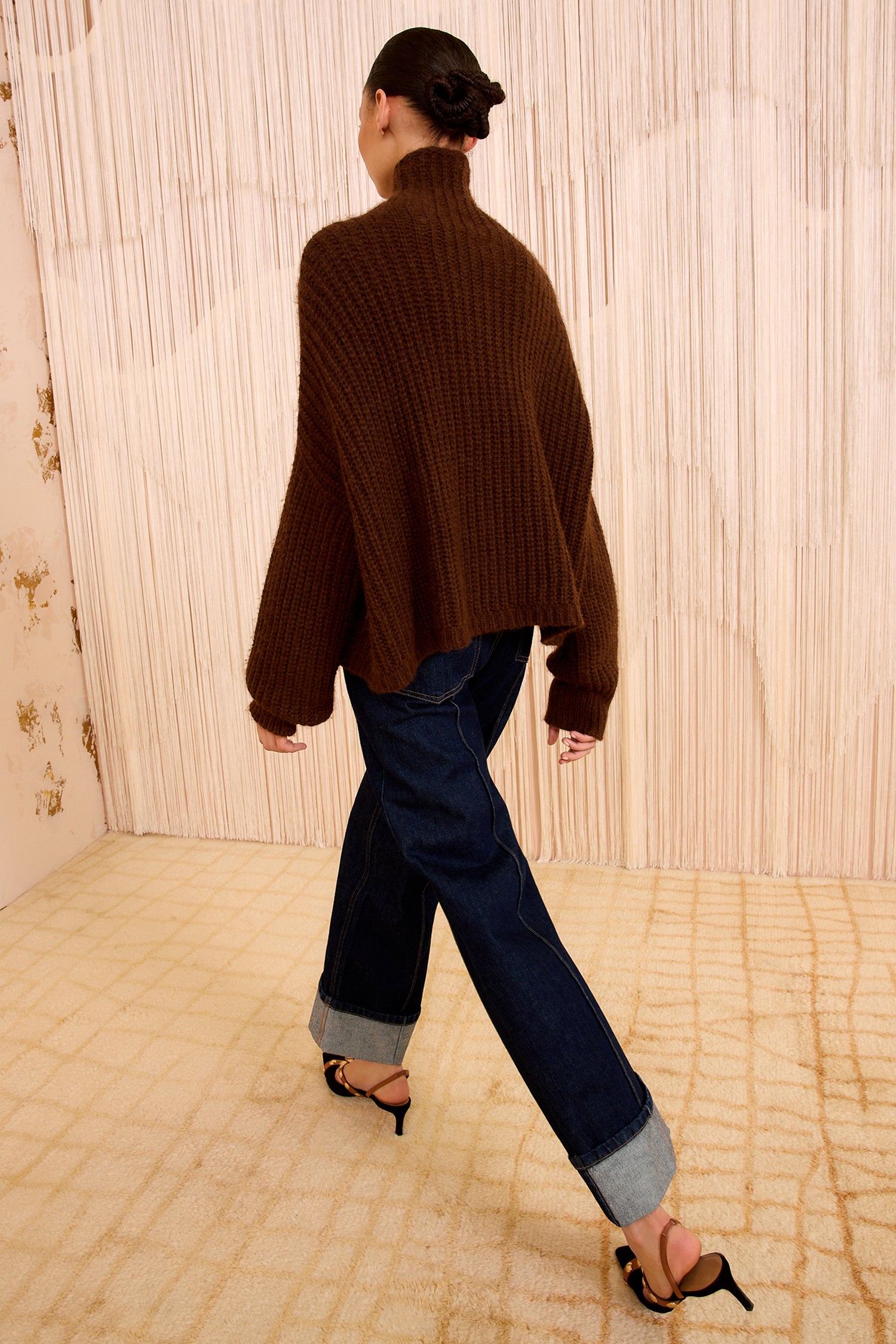 Veron Alpaca Knit Turtleneck - Mahogany
