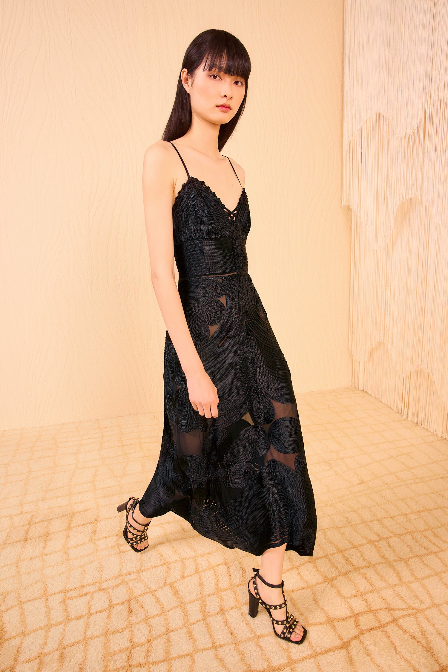 ワンピース andmary Della ribbon dress Black ANDMARY】Della ribbon dress
