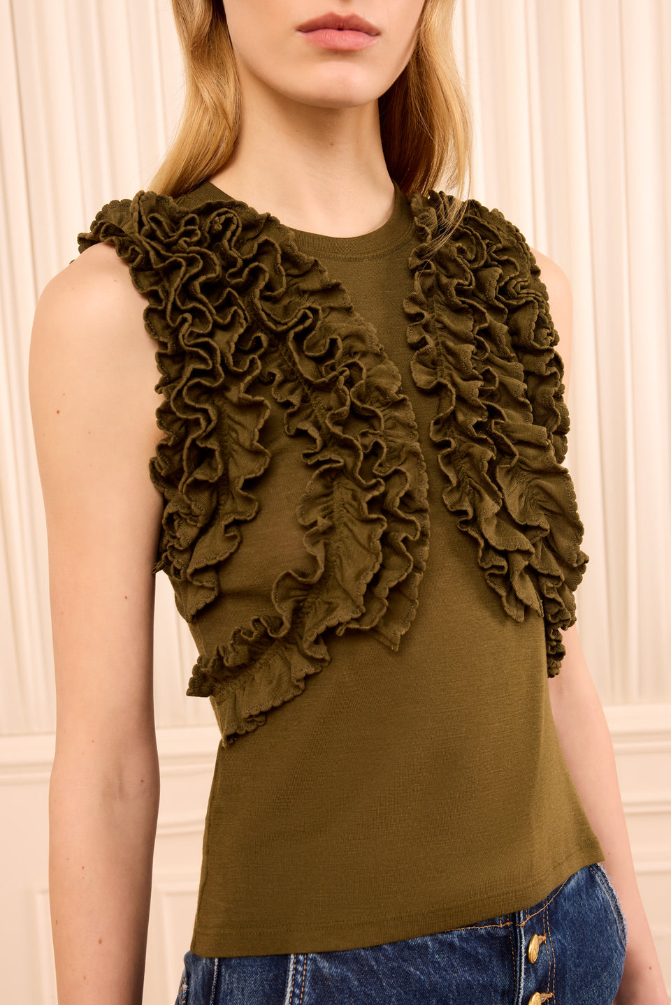 Vesna Sleeveless Jersey Top - Loden