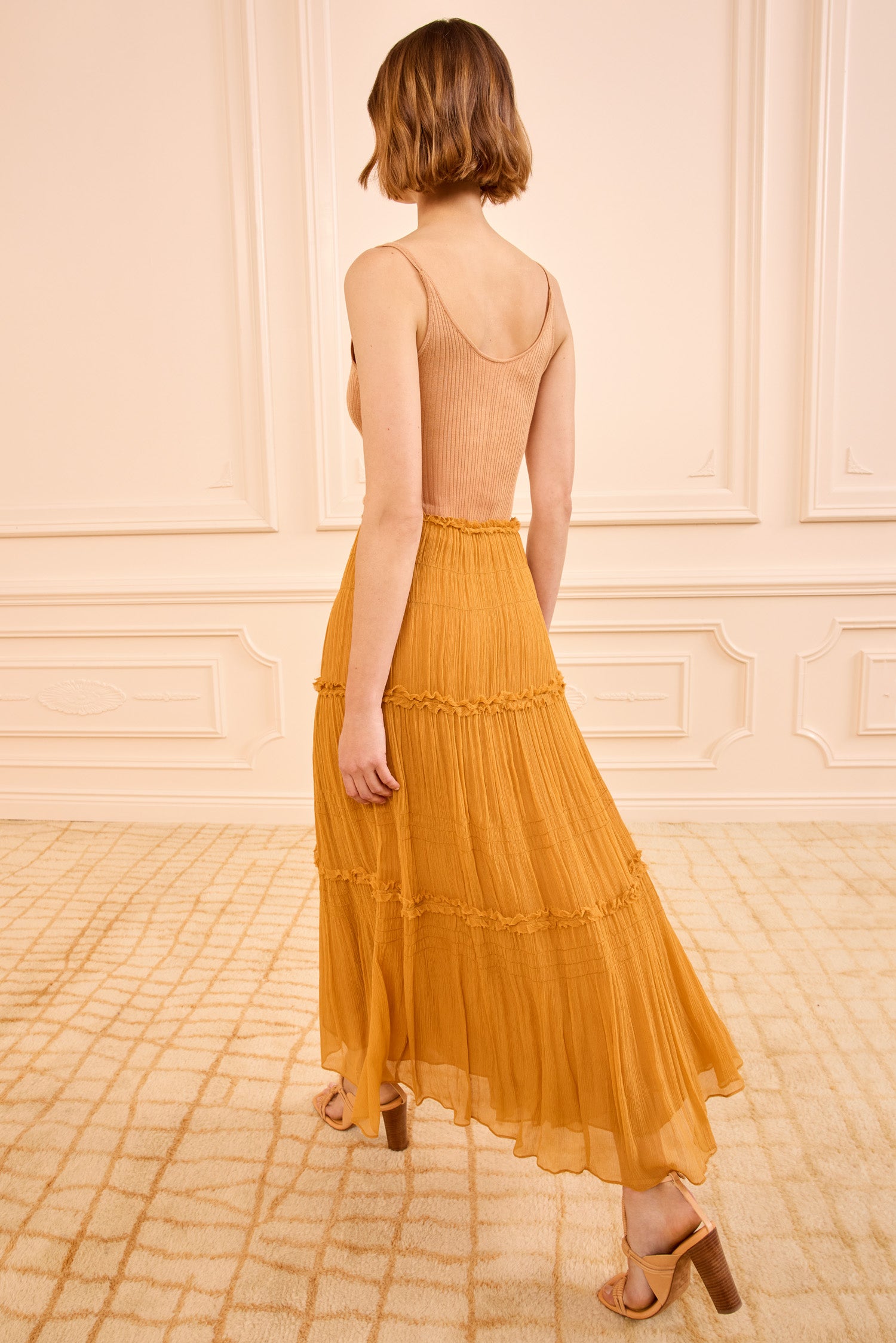 Ulla Johnson Virginie Silk Skirt - Ochre