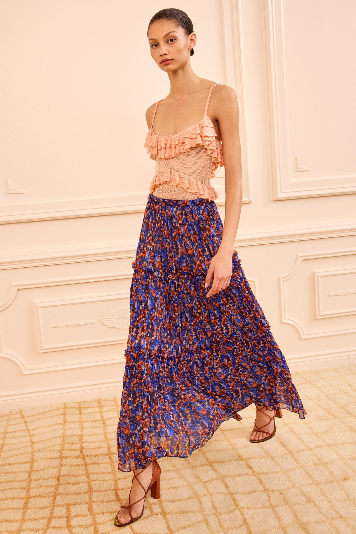 Virginie Silk Skirt - Violet - Ulla Johnson