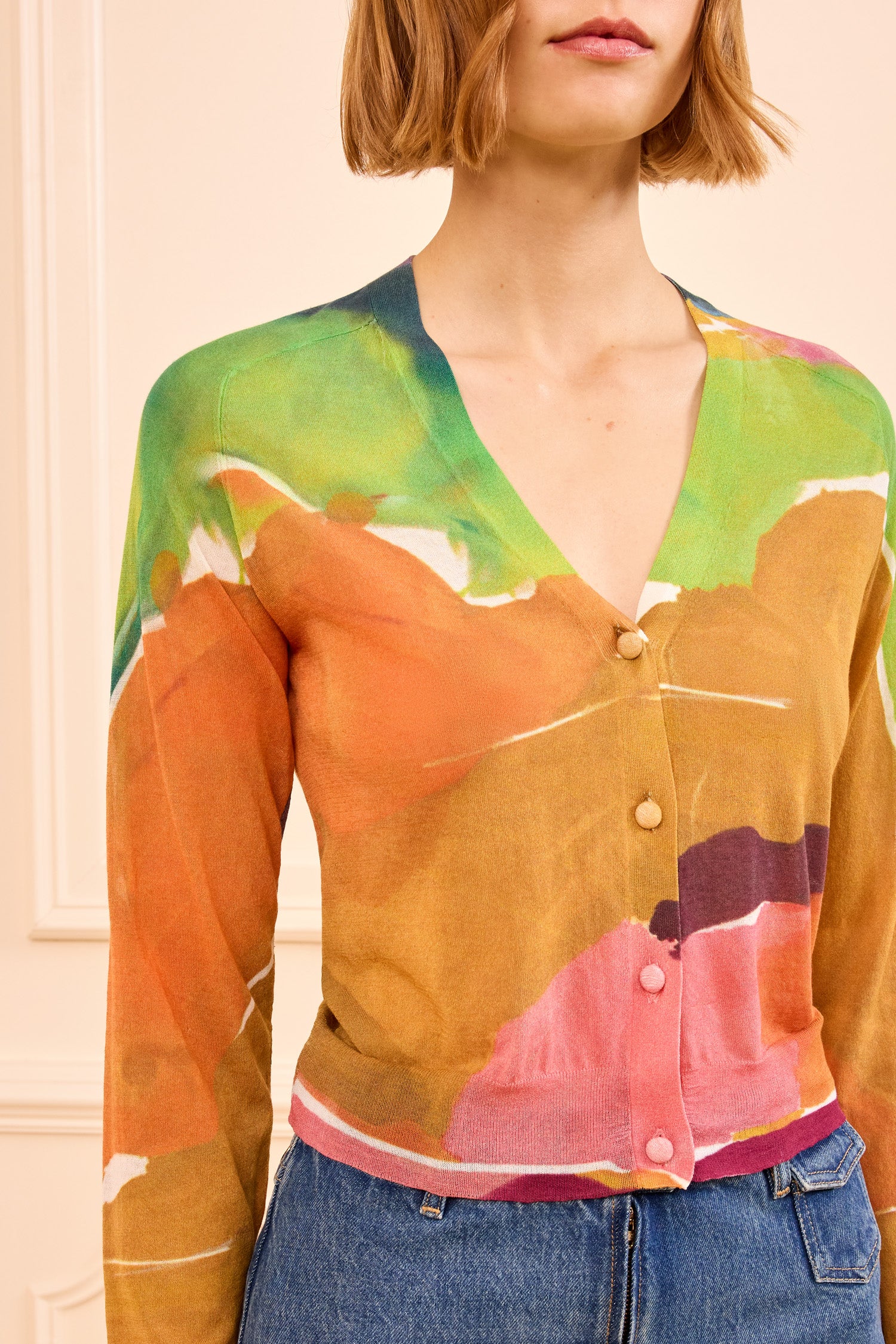 Vivienne Cardigan - Nature Abhors A Vacuum Multicolored Long