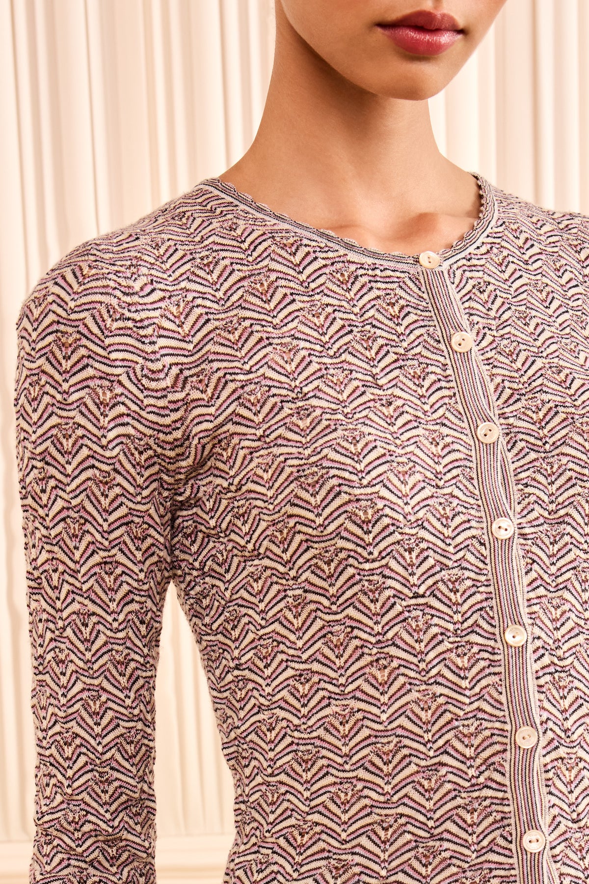 ⁣⁢Vivienne Cardigan en tricot - Smokey Blush⁤⁣