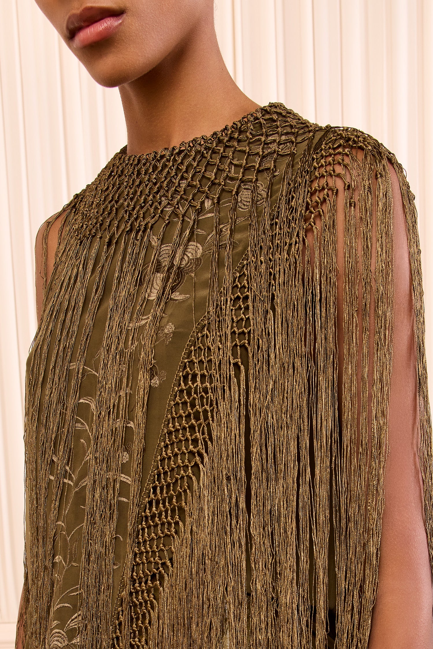Willa Silk Fringe Top - Malachite