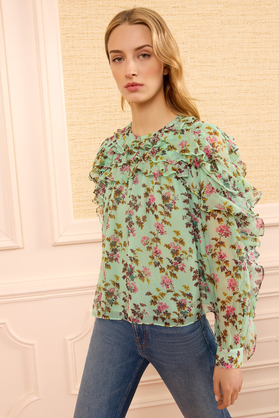 Willow LS Silk Blouse - Opaline