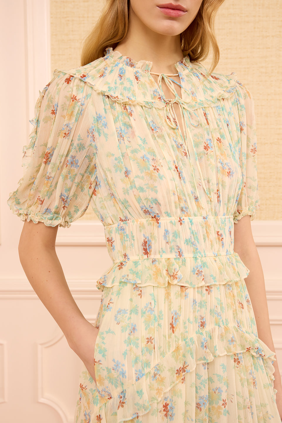 Wren SS Silk Dress - Moon Petal