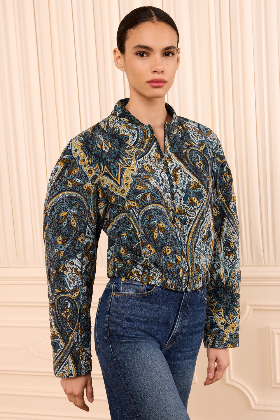 Yara Silk Jacket - Prussian