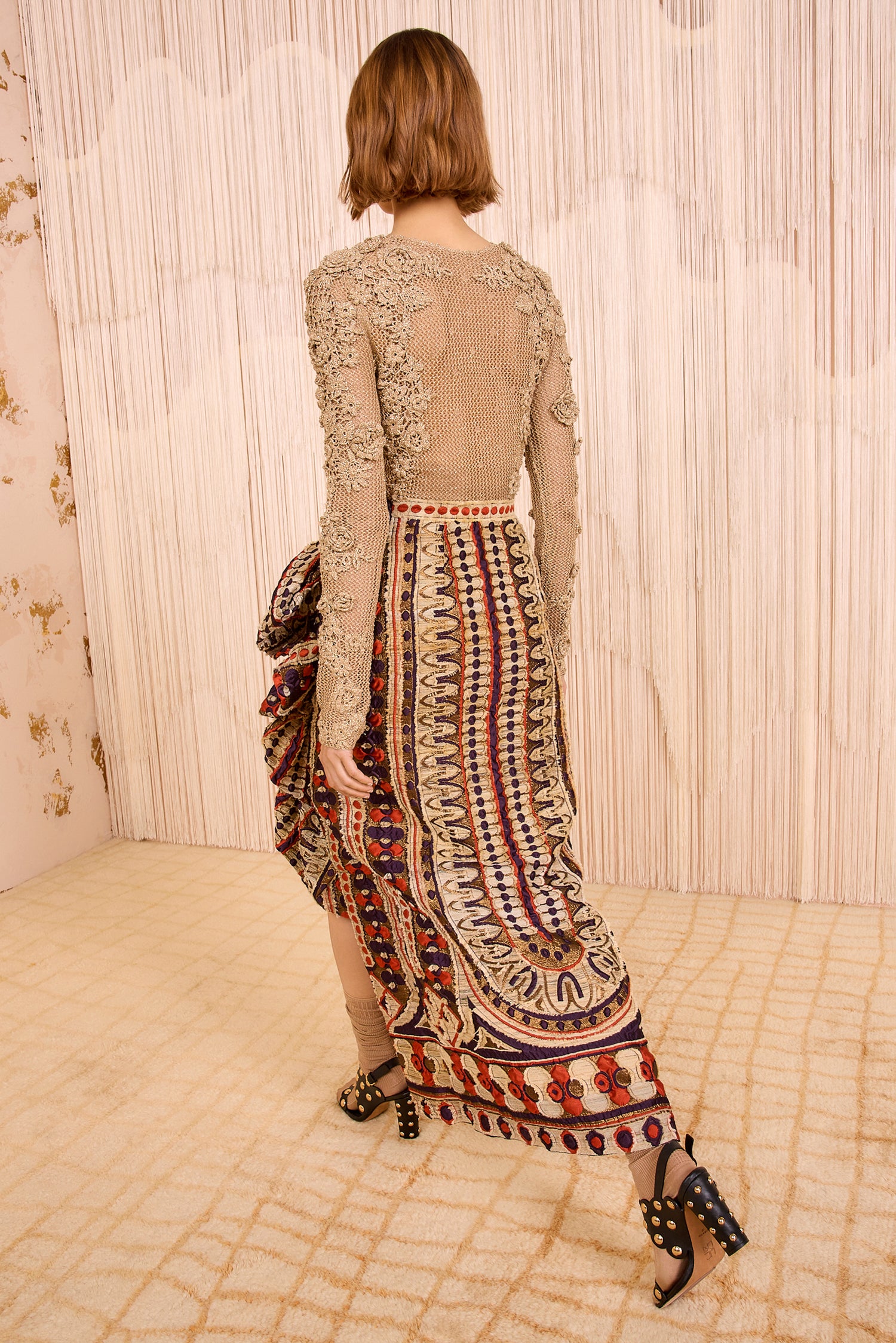 Ulla Johnson Yasmin Jacquard High Waist Ruffle Front - Ametrine