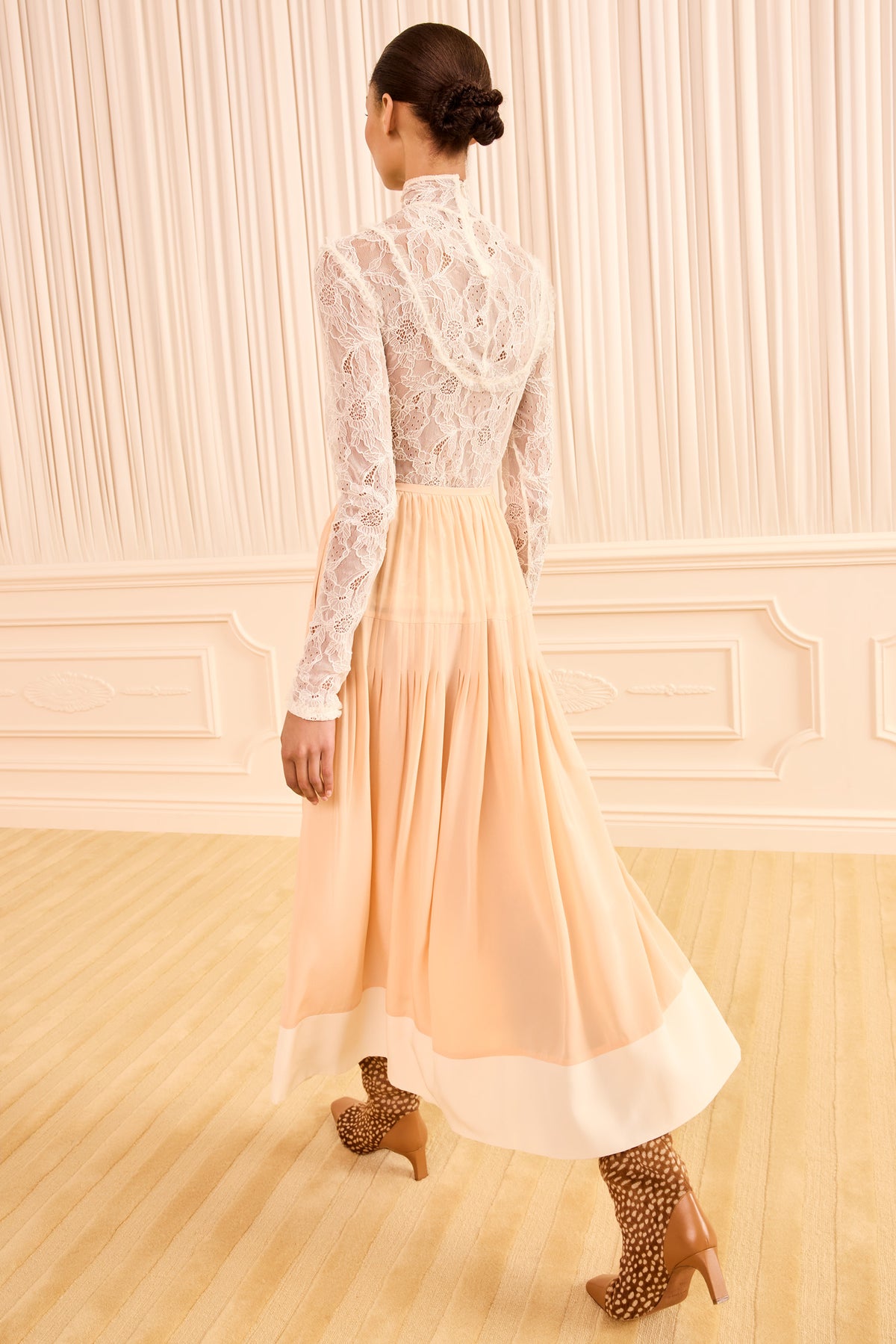 Yvette Midi Skirt - Peony