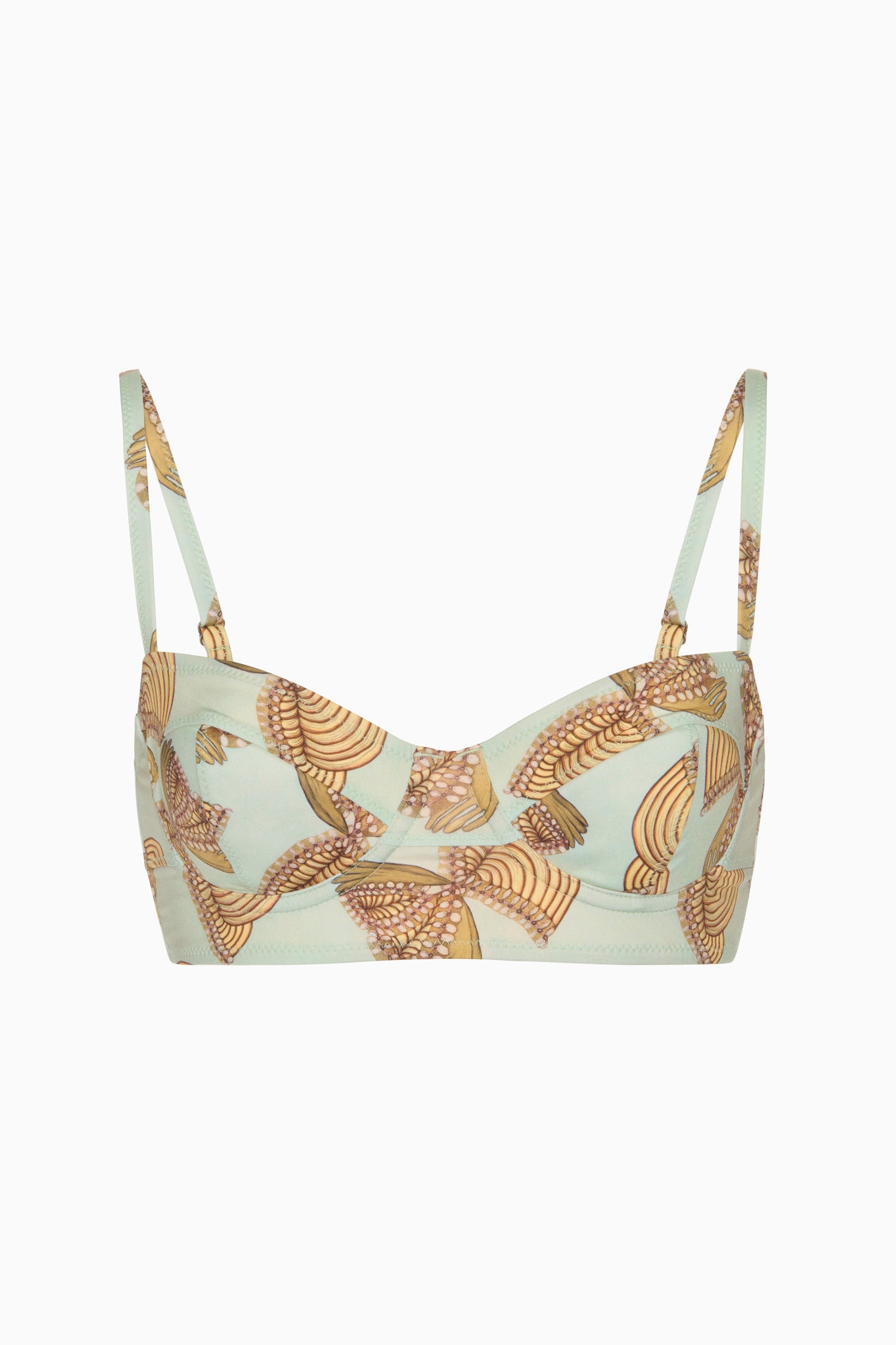 Zahara Bra Cup Bikini Top - Water Blossoms