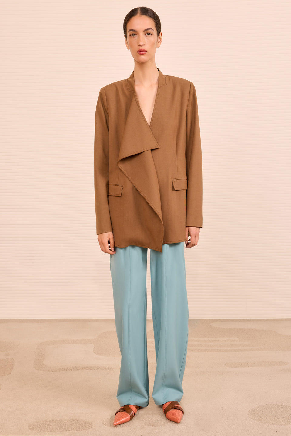 Zehra Draped Jacket - Cinder