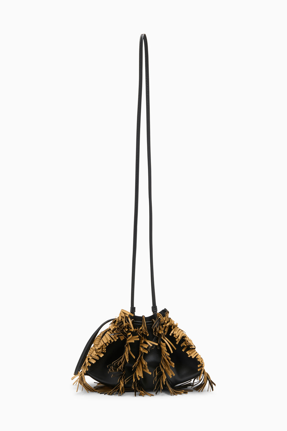 Adria Pleated Wave Crossbody - Noir Fringe