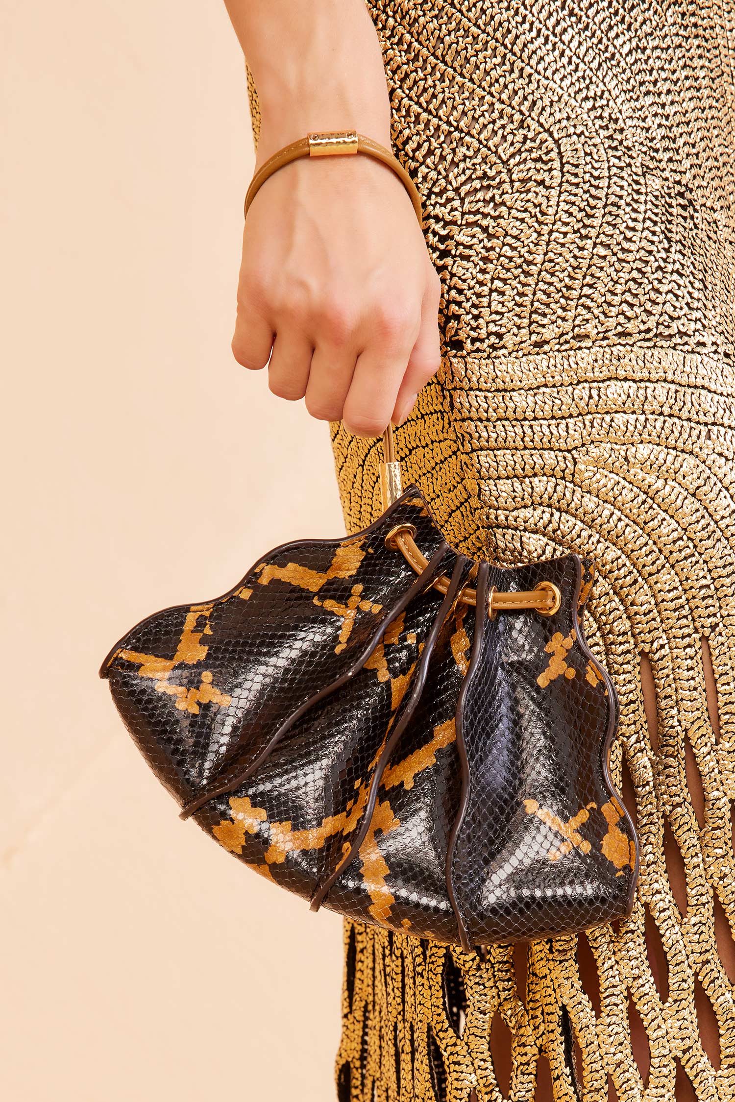 Adria Pleated Wave Wristlet - Desert Exotic
