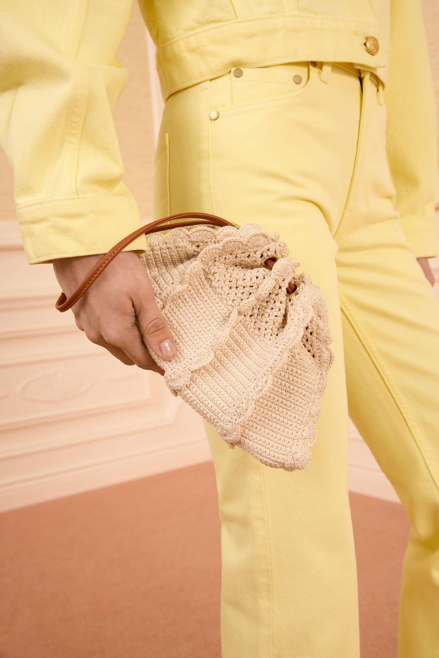 Ulla Johnson Adria Small Crochet Crossbody - Cowrie