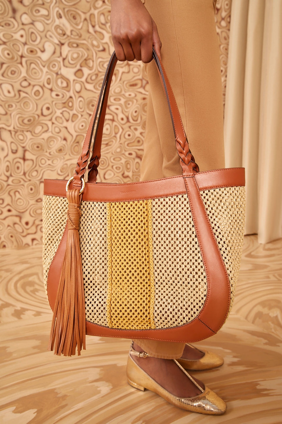 Albers East West Tote - Raffia Stripe