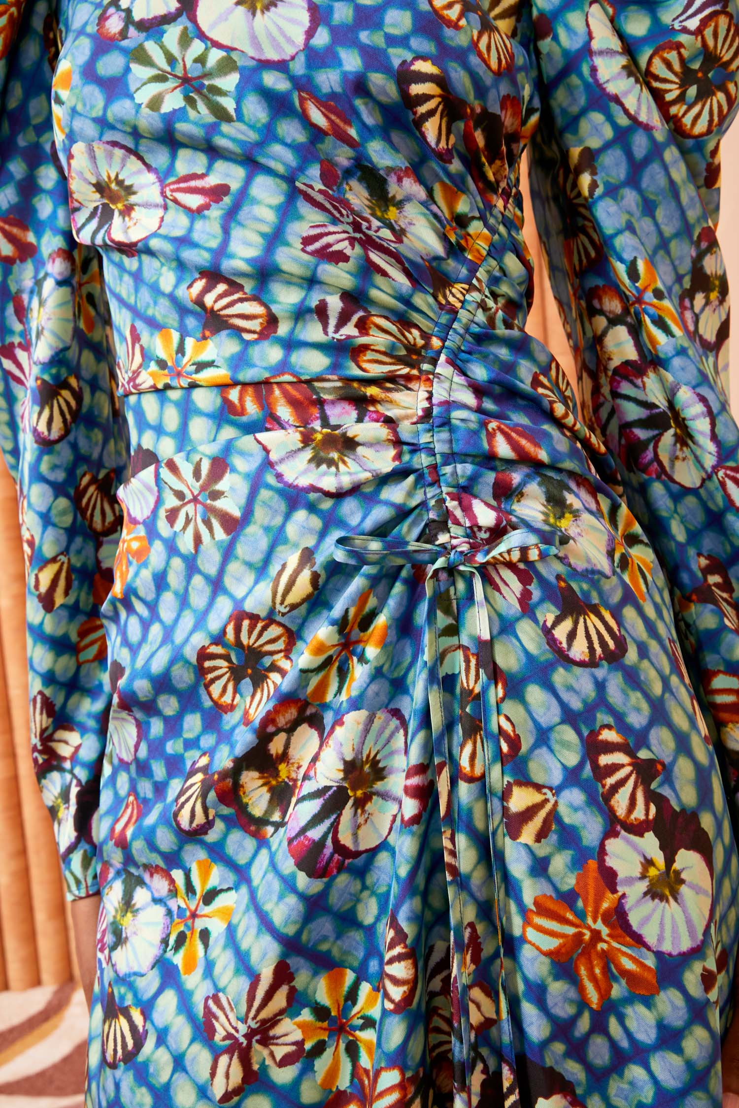Amalie Dress - Azul Blue Floral Silk Midi Dress - Ulla Johnson