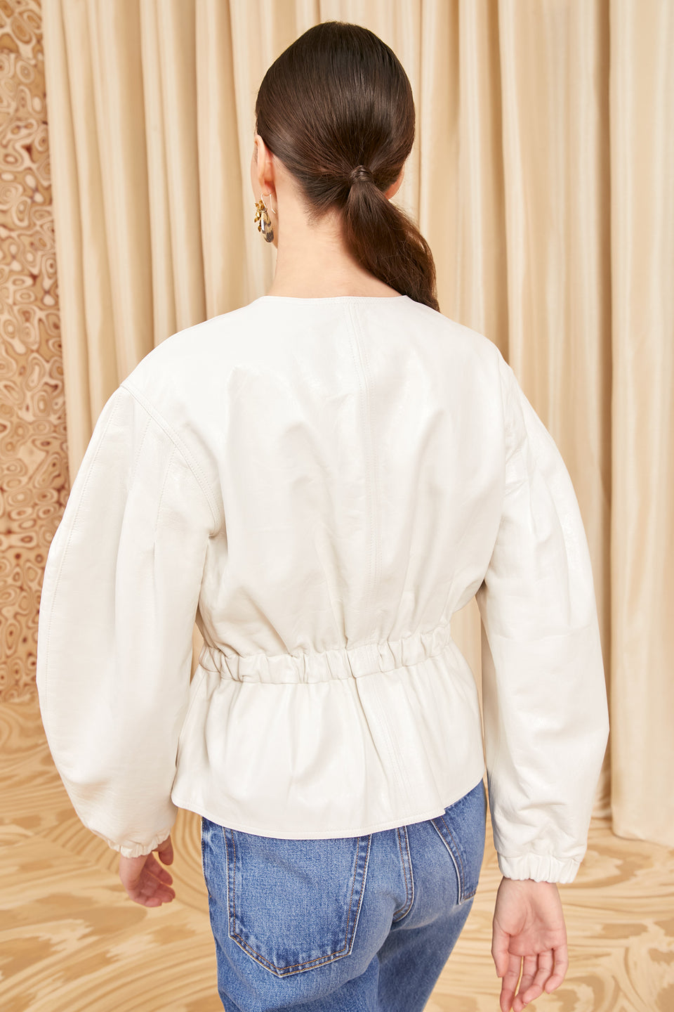 Briar Jacket - Cowrie White Leather Jacket - Ulla Johnson