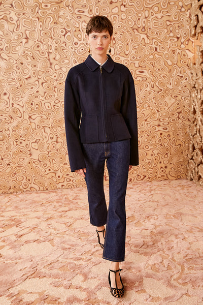 【Ulla Johnson】セルジュ ショートスリーブ ジャケット The Serge Short Sleeve Jacket - Danube Medium Wash Denim