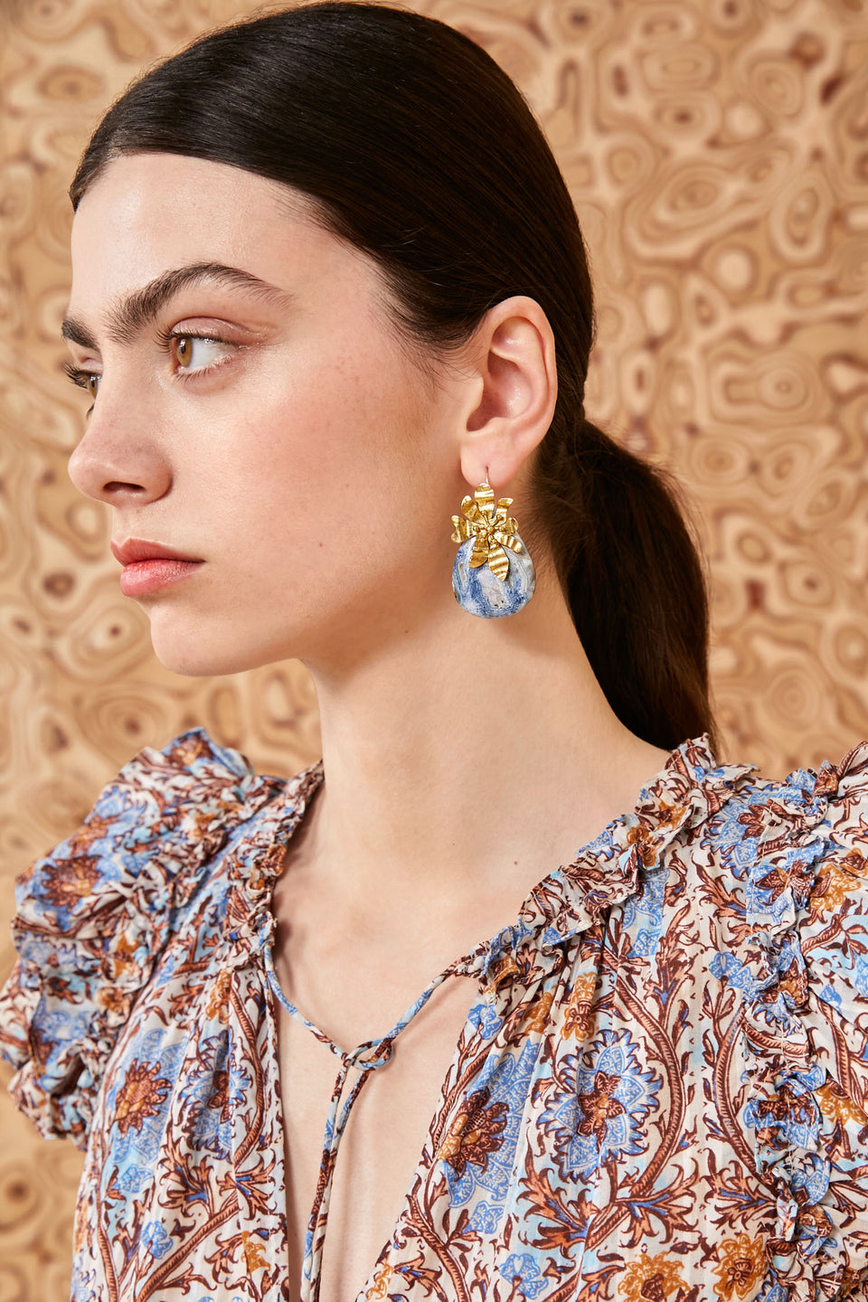 Floret Stone Drop Earring - Scheelite