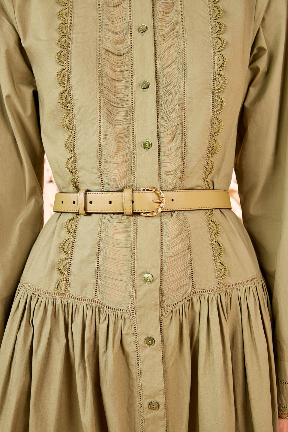 Gia Twisted Buckle Belt - Lichen