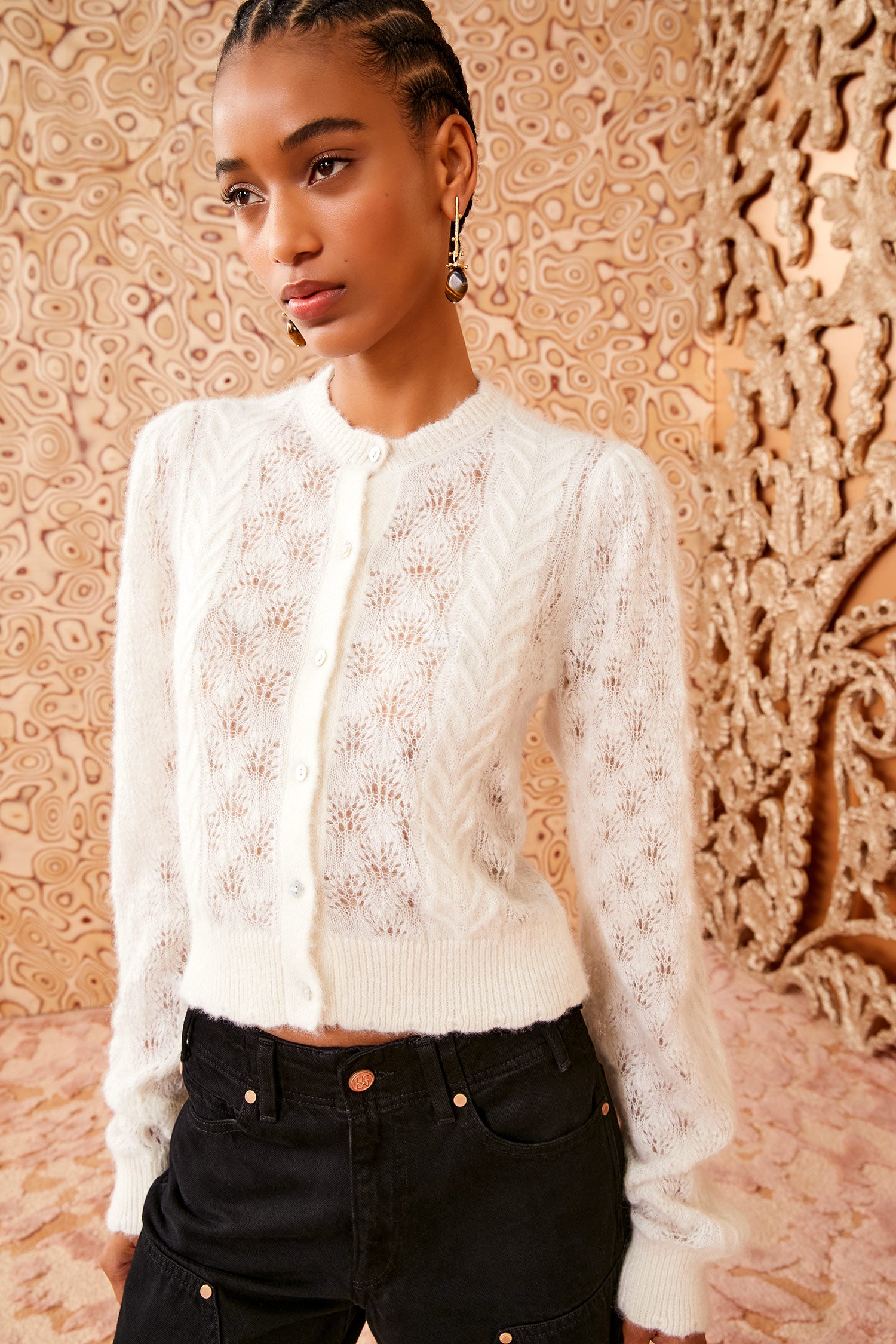 Long lace sweater hotsell