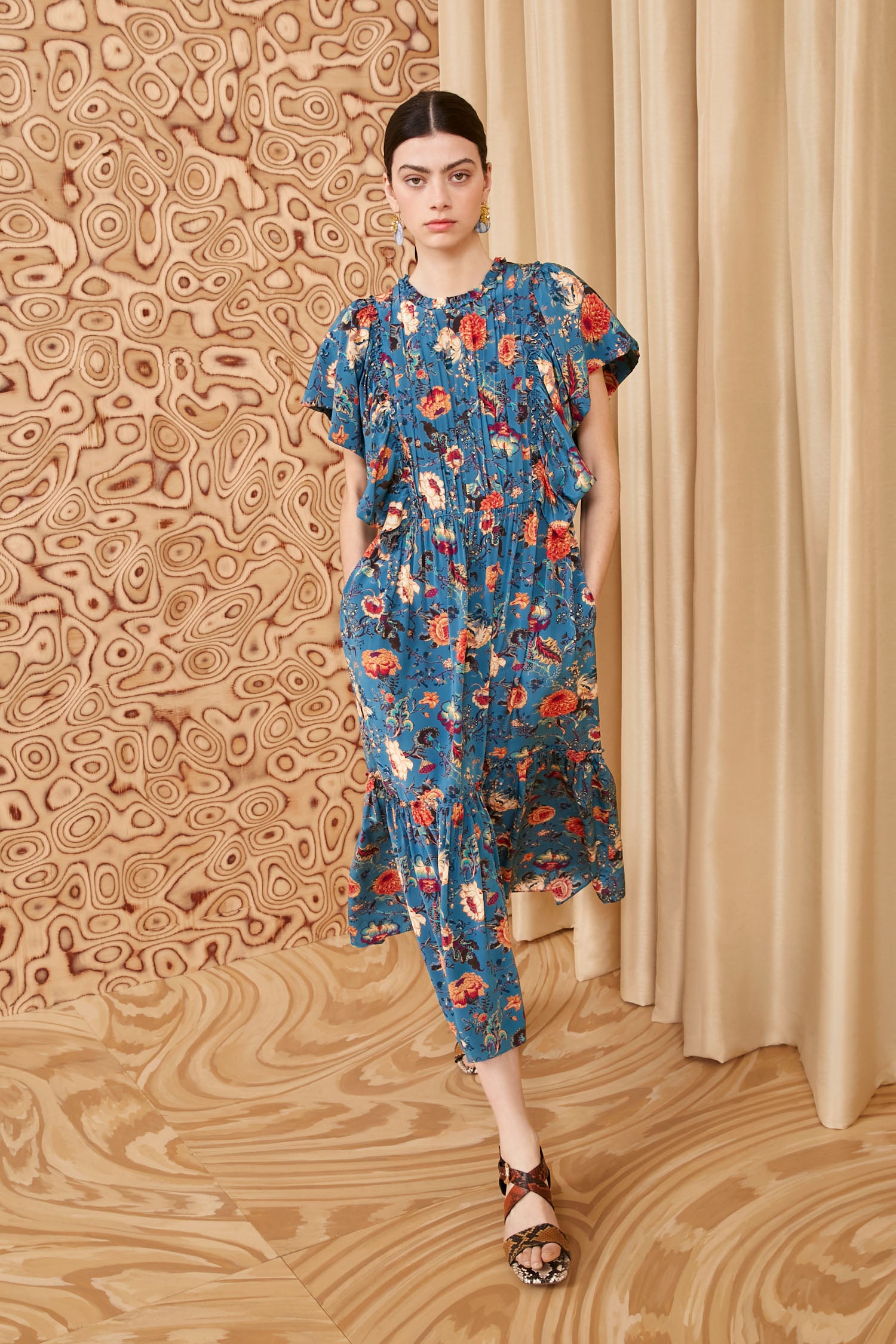 Ulla johnson blue floral dress top