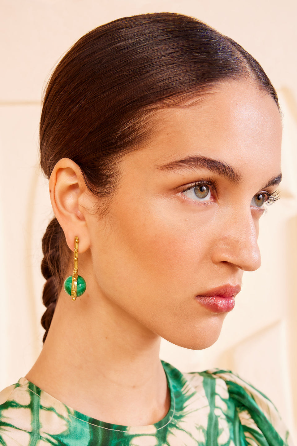 Ismene Geo Drop Earring - Malachite